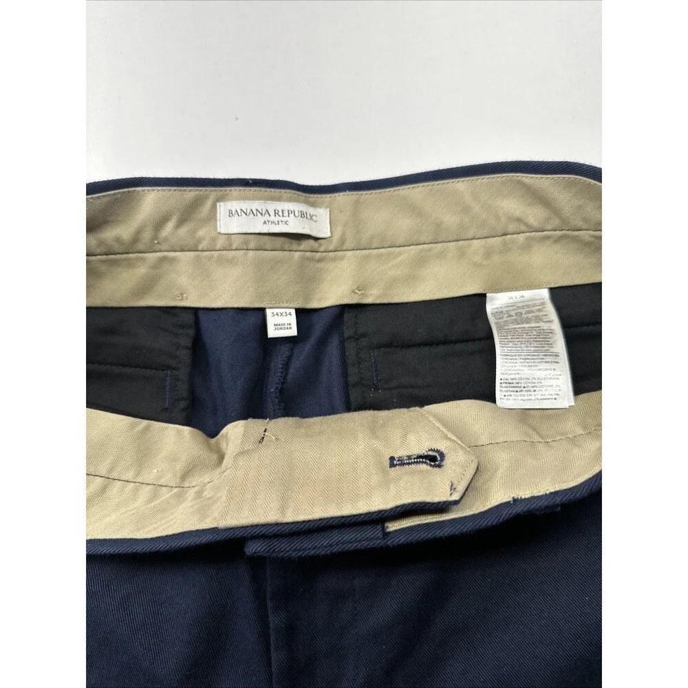 Banana Republic Men's Chinos 99% Cotton Slim Fit Size 34x34 Navy Blue